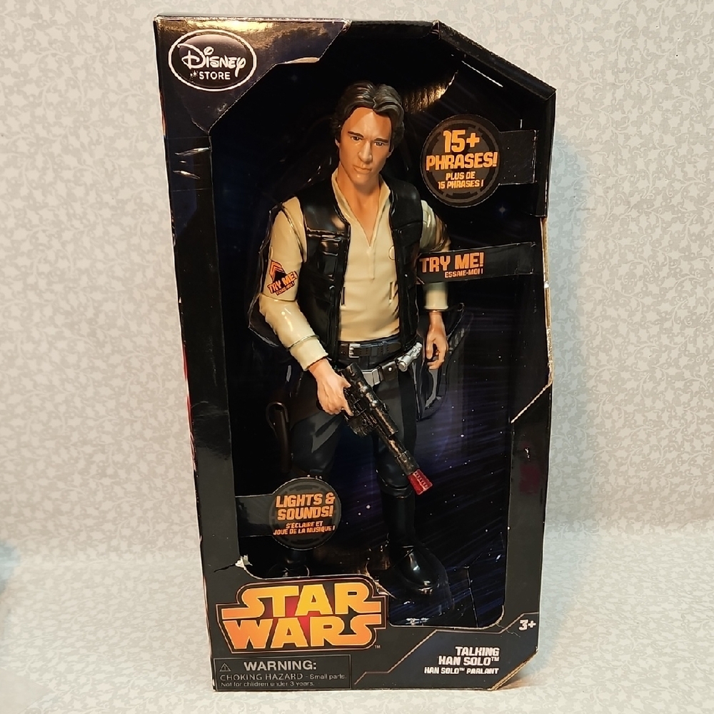 Disney Store Star Wars 15" Talking Han Solo w/lights & sounds